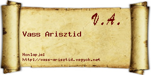 Vass Arisztid névjegykártya